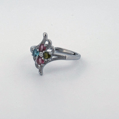 Rainbow Tourmaline S925 Adjustable Ring