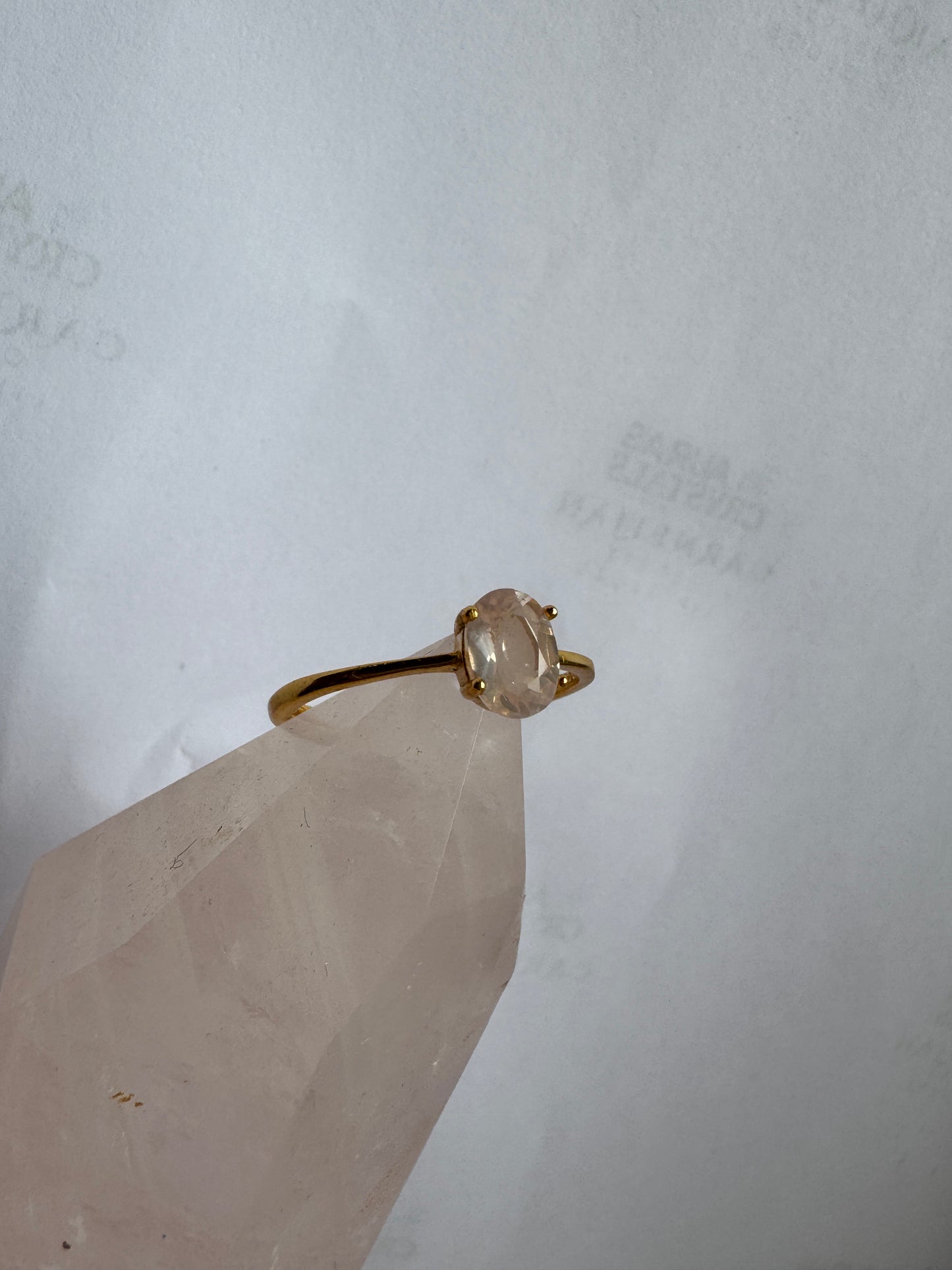 Gold Rose Quartz Ring