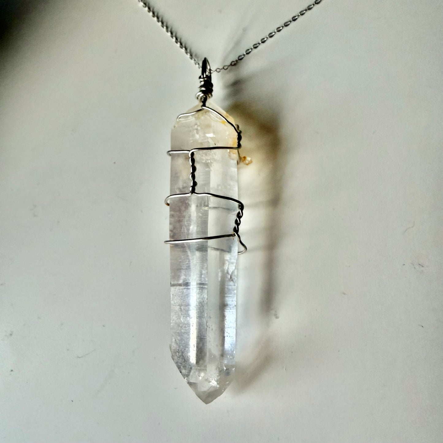 Lemurian Blue Mist Quartz S925 Handmade Necklace