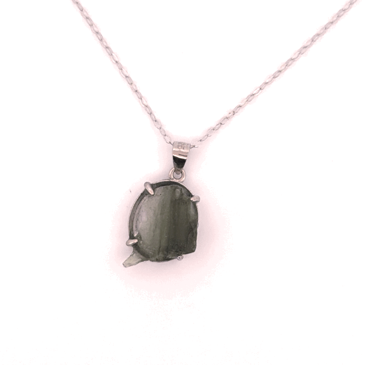 Raw Moldavite S925 Certified Necklace
