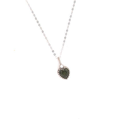 Moldavite Heart S925 Certified Necklace