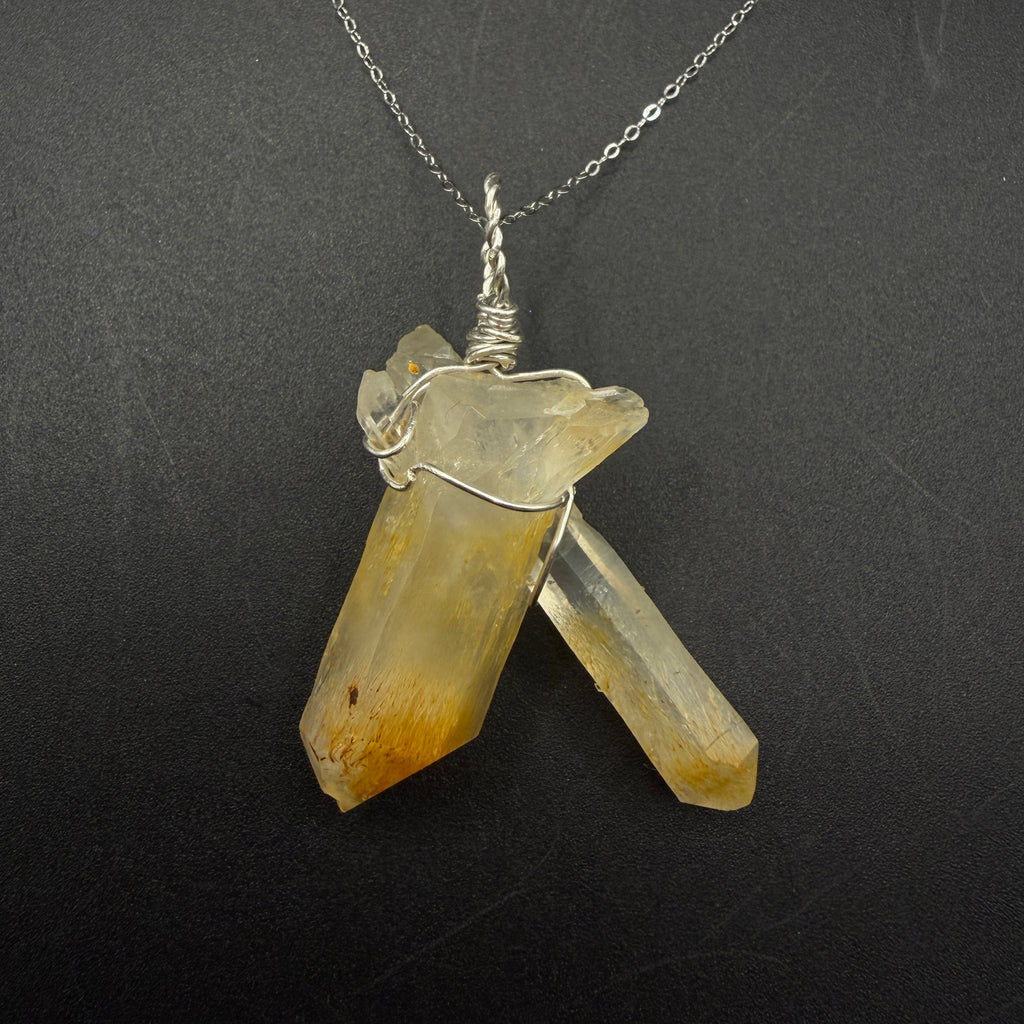 Columbian Mango Quartz S925 Handmade Necklace
