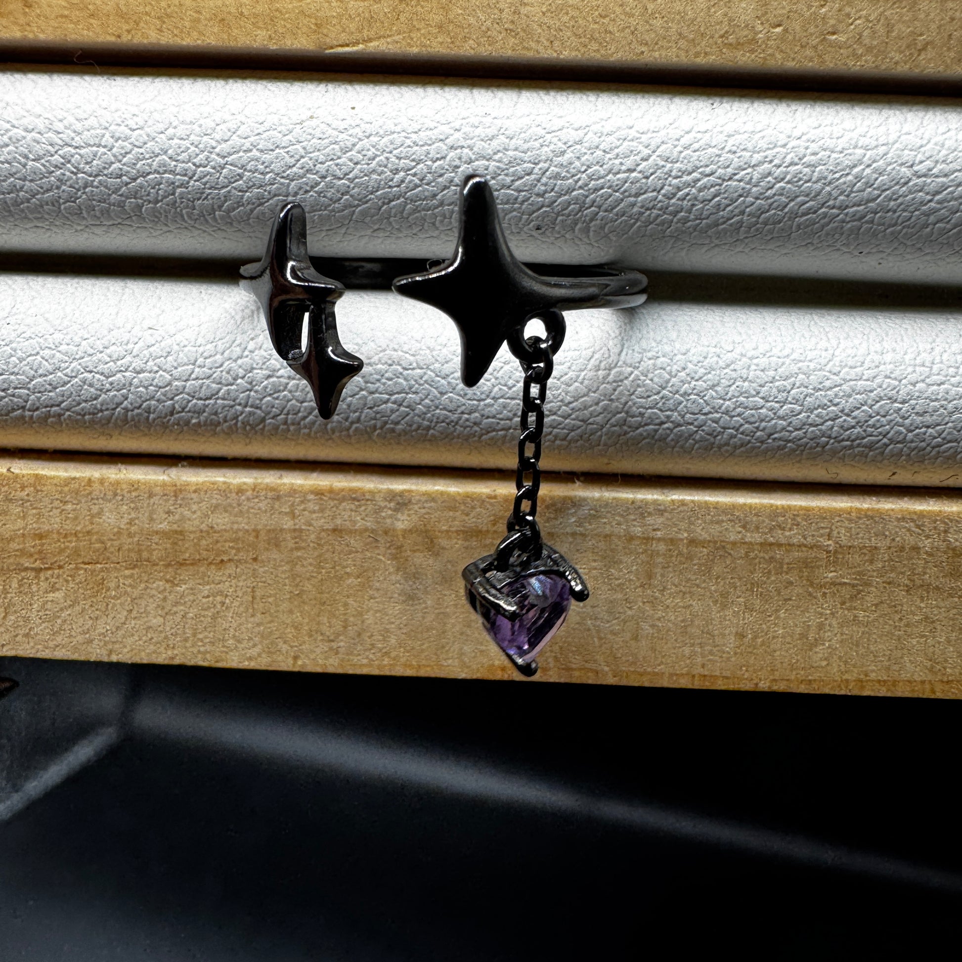 Amethyst Drop Star S925 Halloween Ring