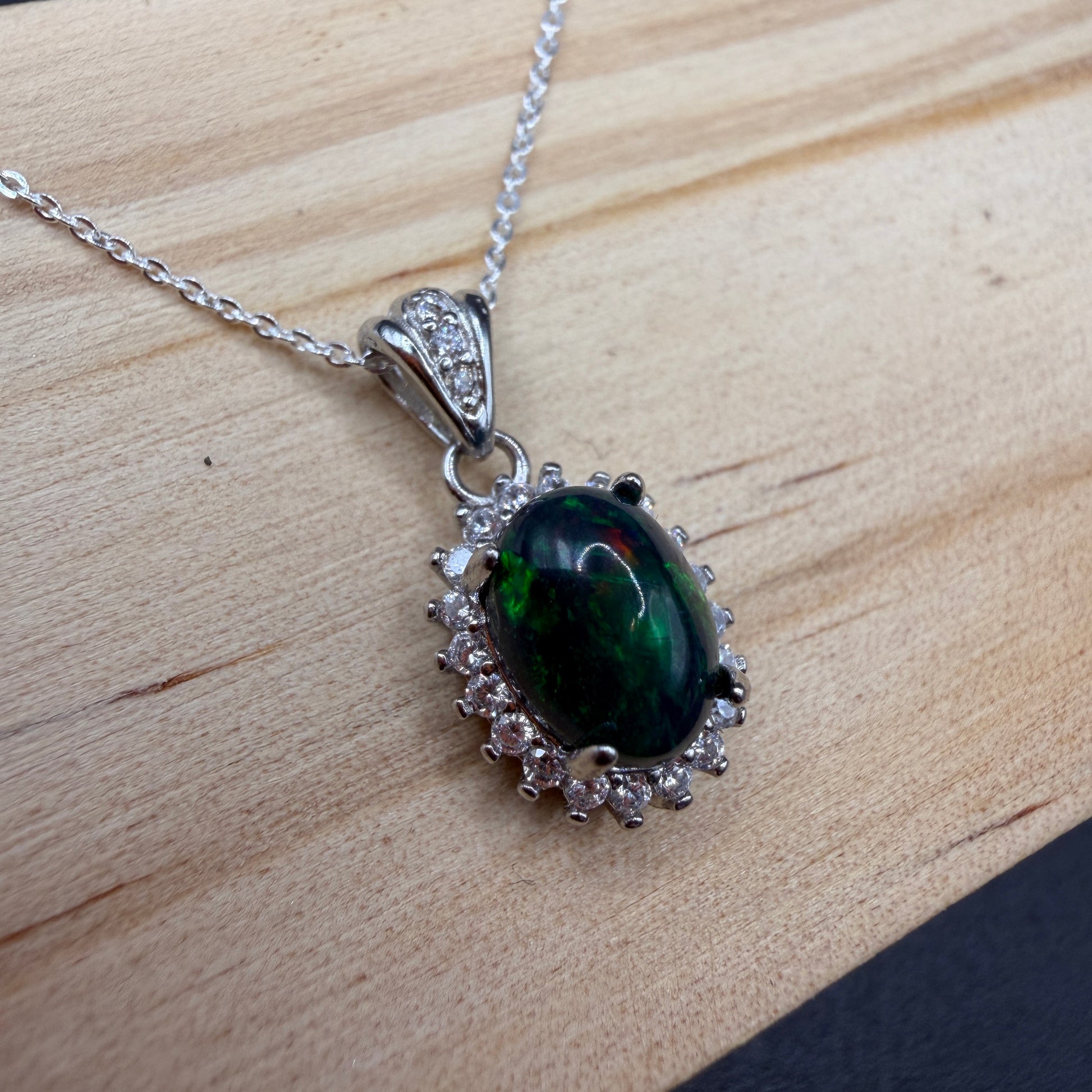 Black Opal S925 Necklace