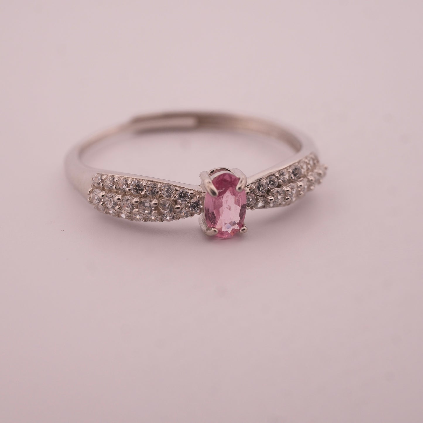 Pink Tourmaline S925 Adjustable Ring