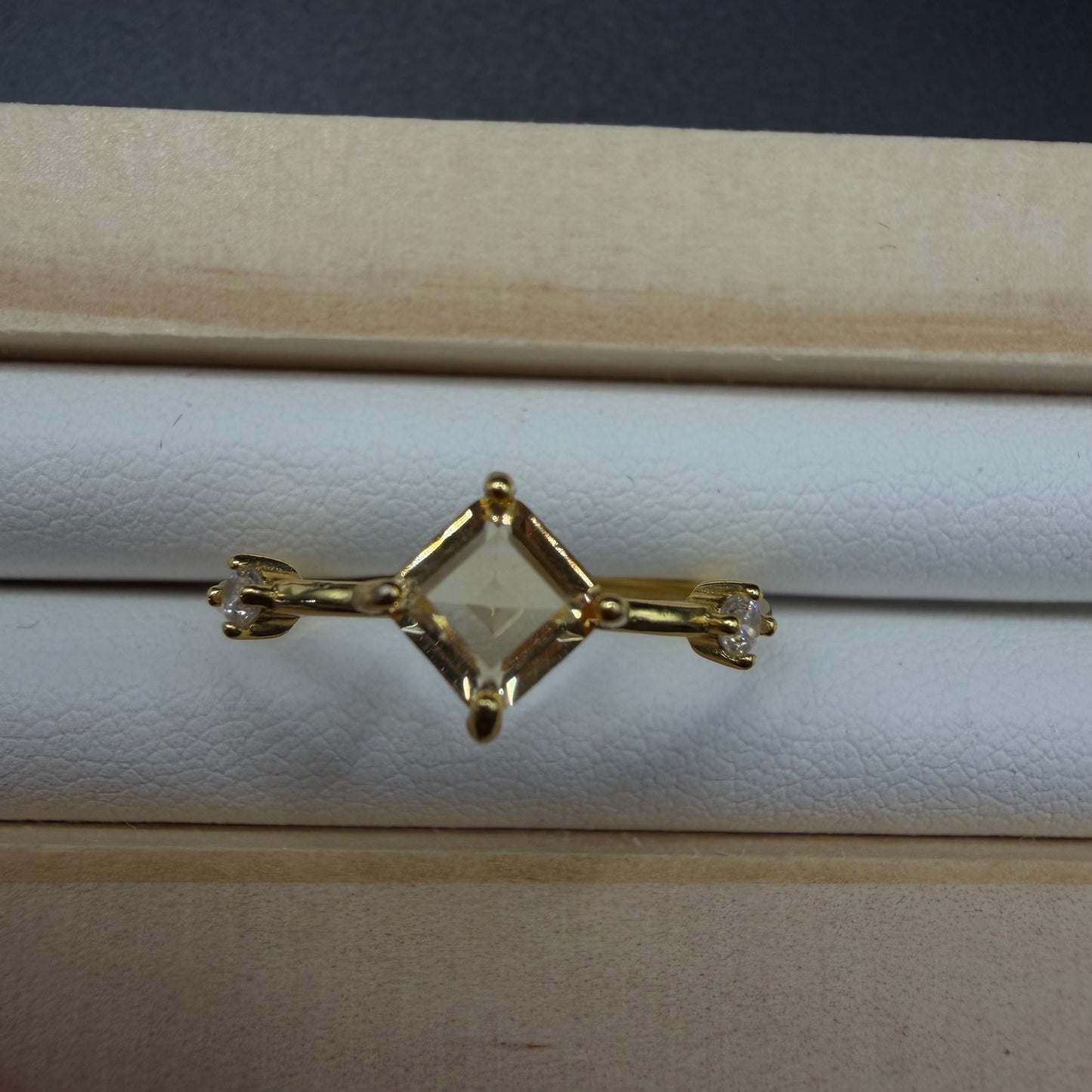 Citrine S925 Adjustable Ring