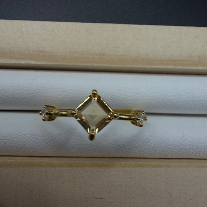 Citrine S925 Adjustable Ring