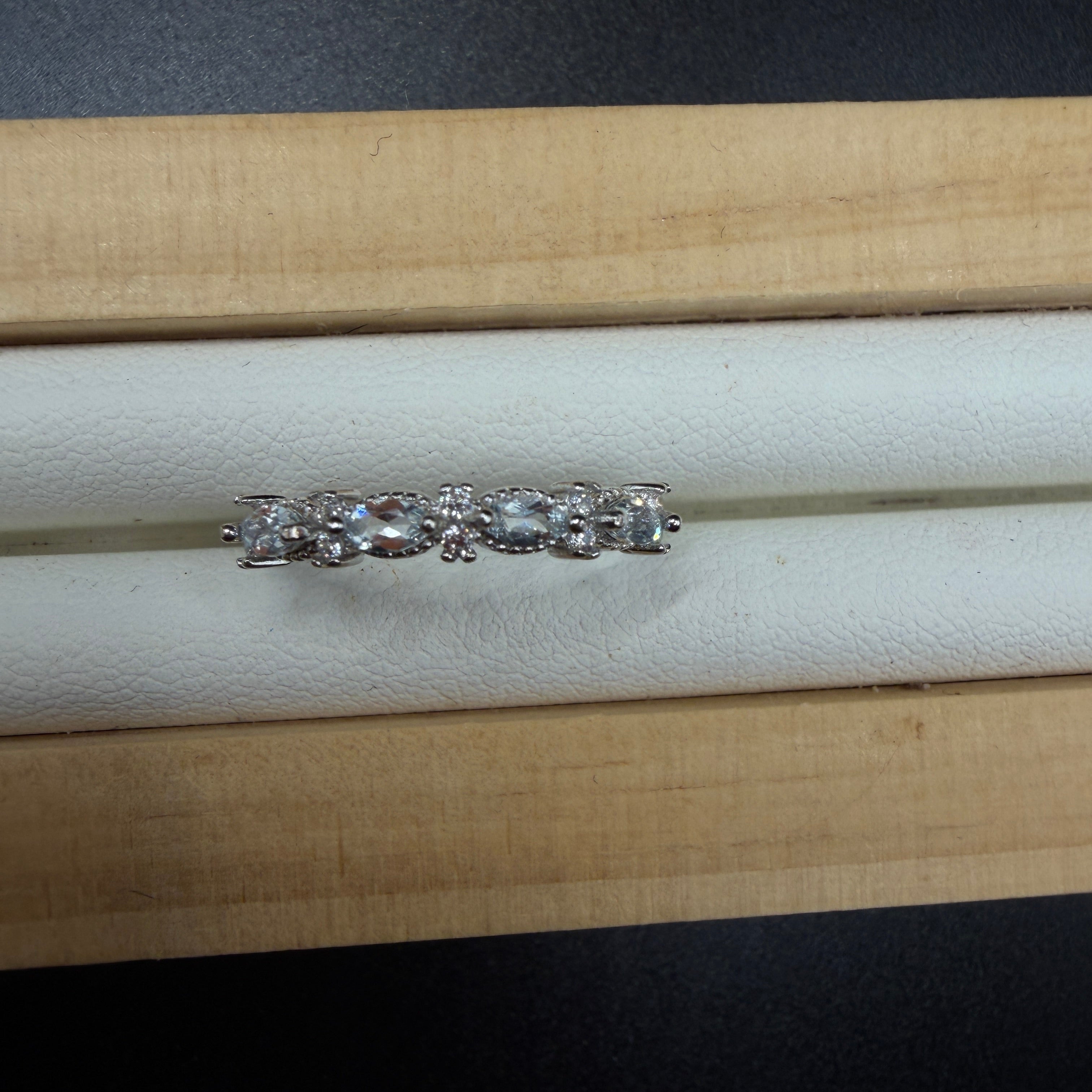 Aquamarine S925 Adjustable Ring