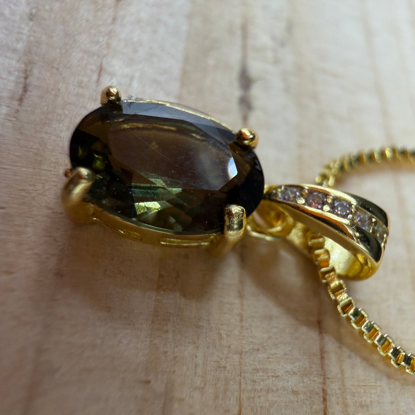 Moldavite Gold Certified Necklace