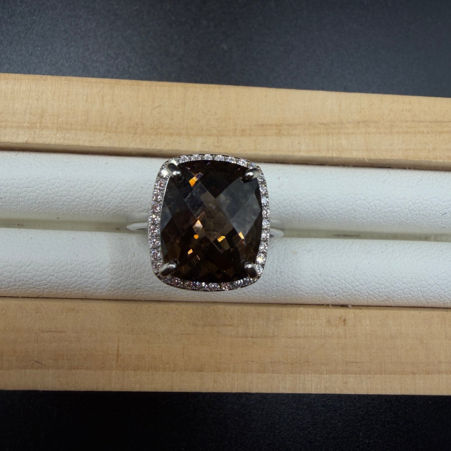 Smokey Quartz S925 Adjustable Ring