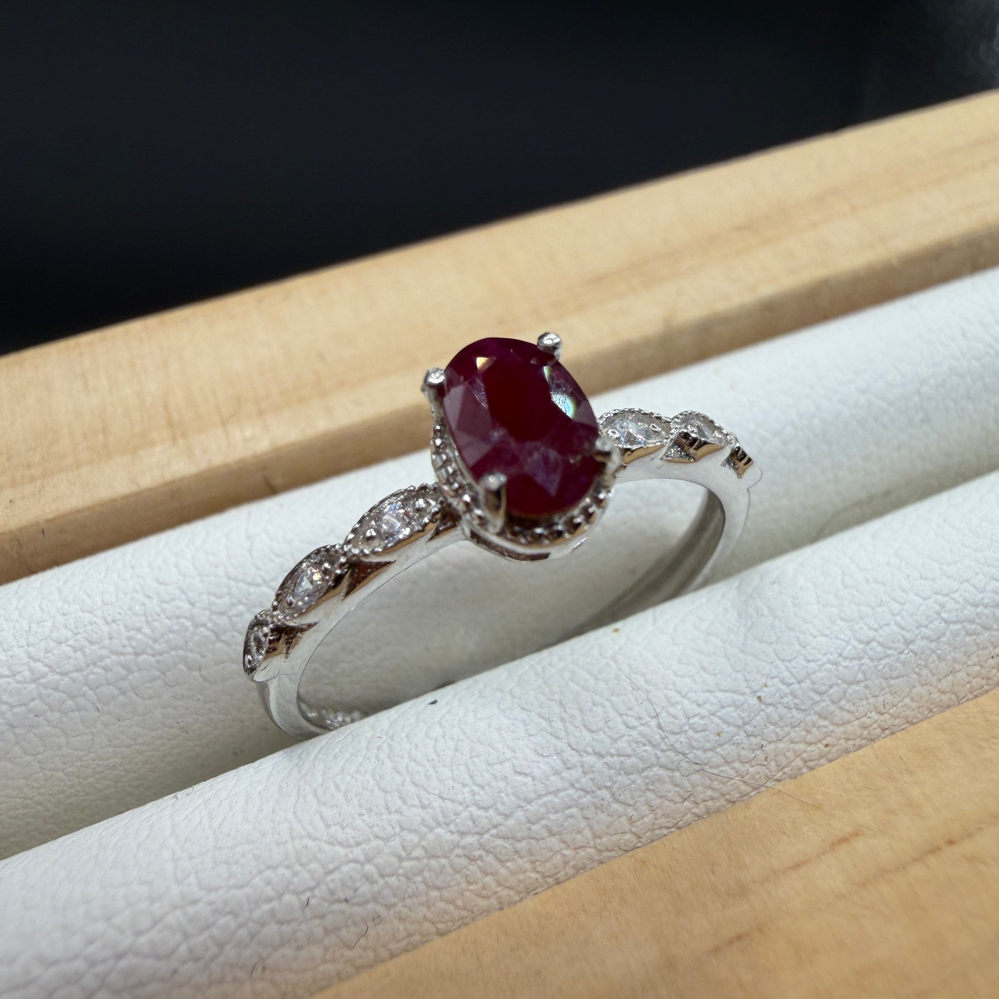Ruby S925 Adjustable Ring