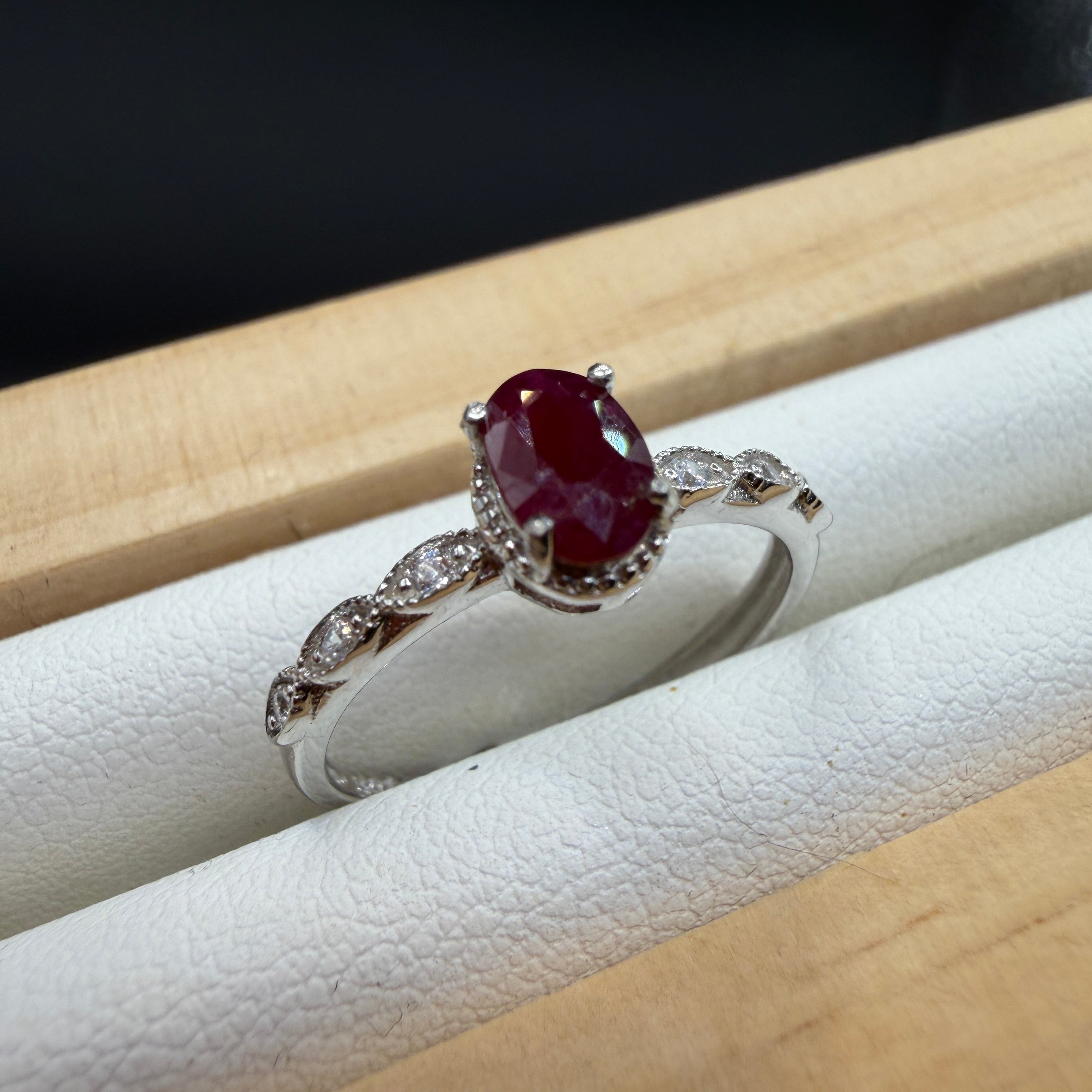 Ruby S925 Adjustable Ring
