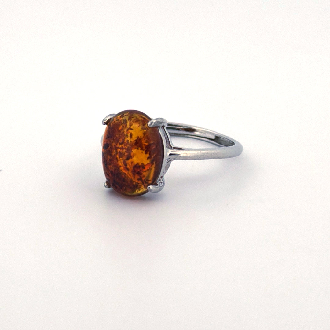 Amber S925 Adjustable Ring