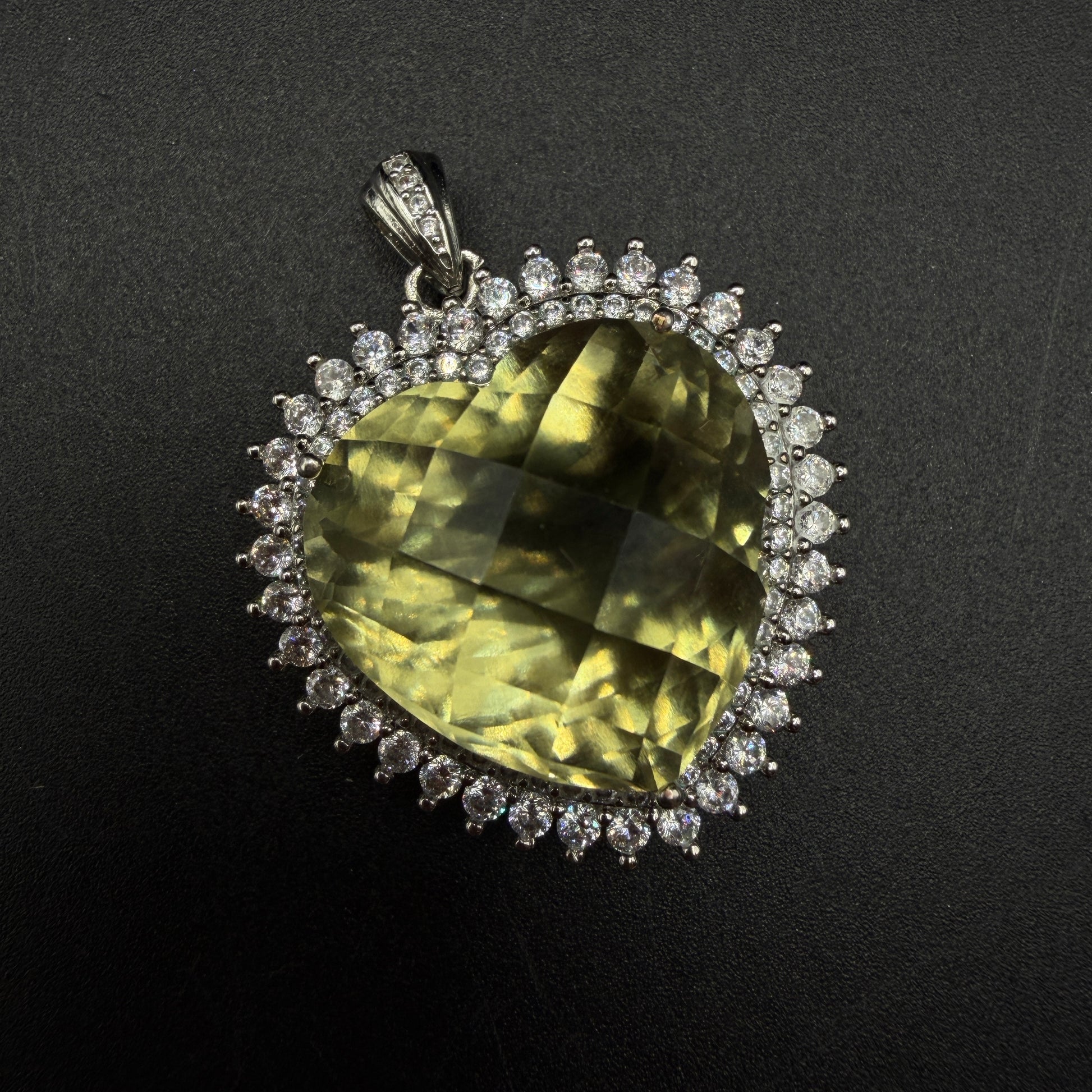 Giant Libyan Desert Glass Heart S925 Certified Necklace