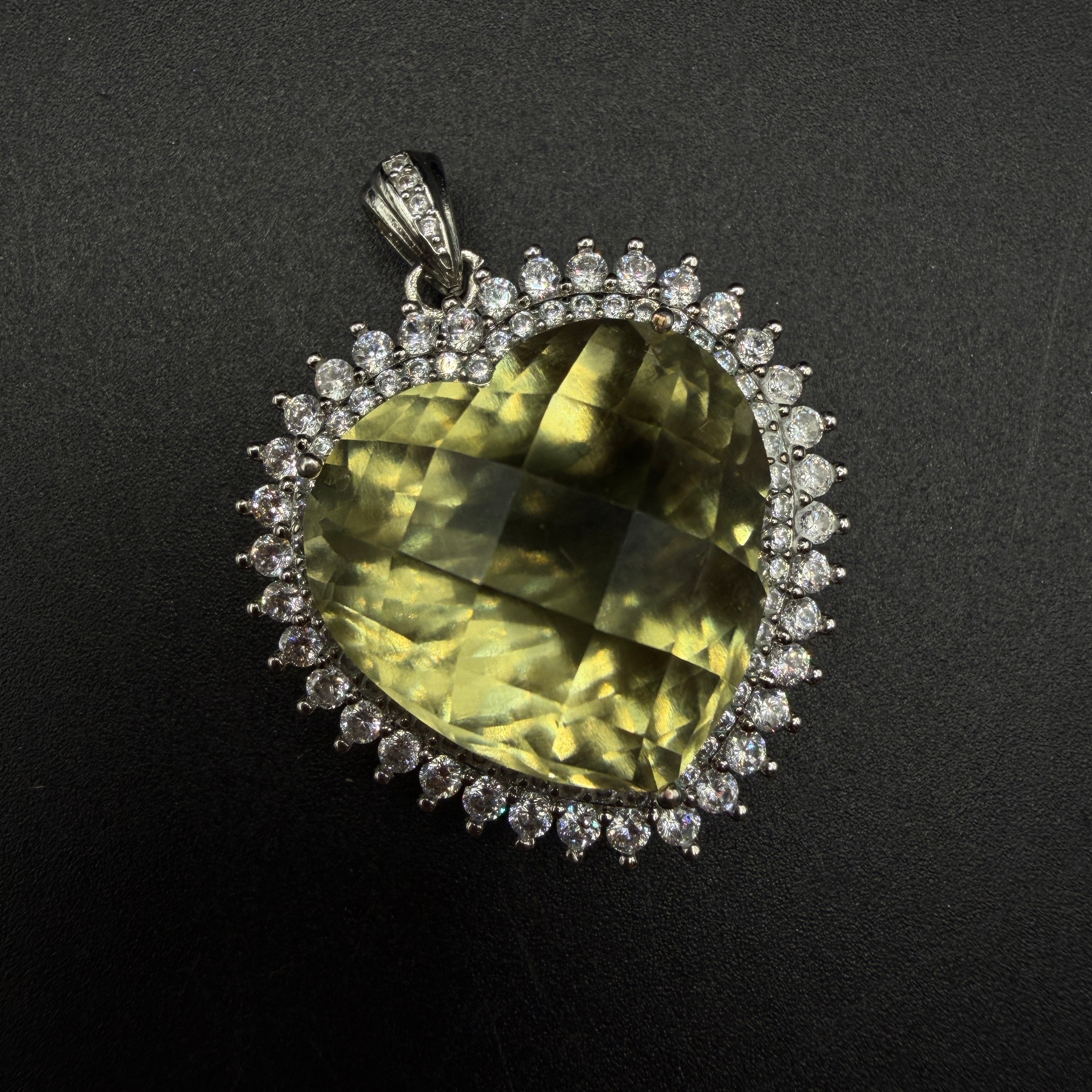 Giant Libyan Desert Glass Heart S925 Certified Necklace