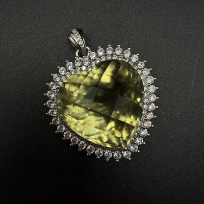 Giant Libyan Desert Glass Heart S925 Certified Necklace
