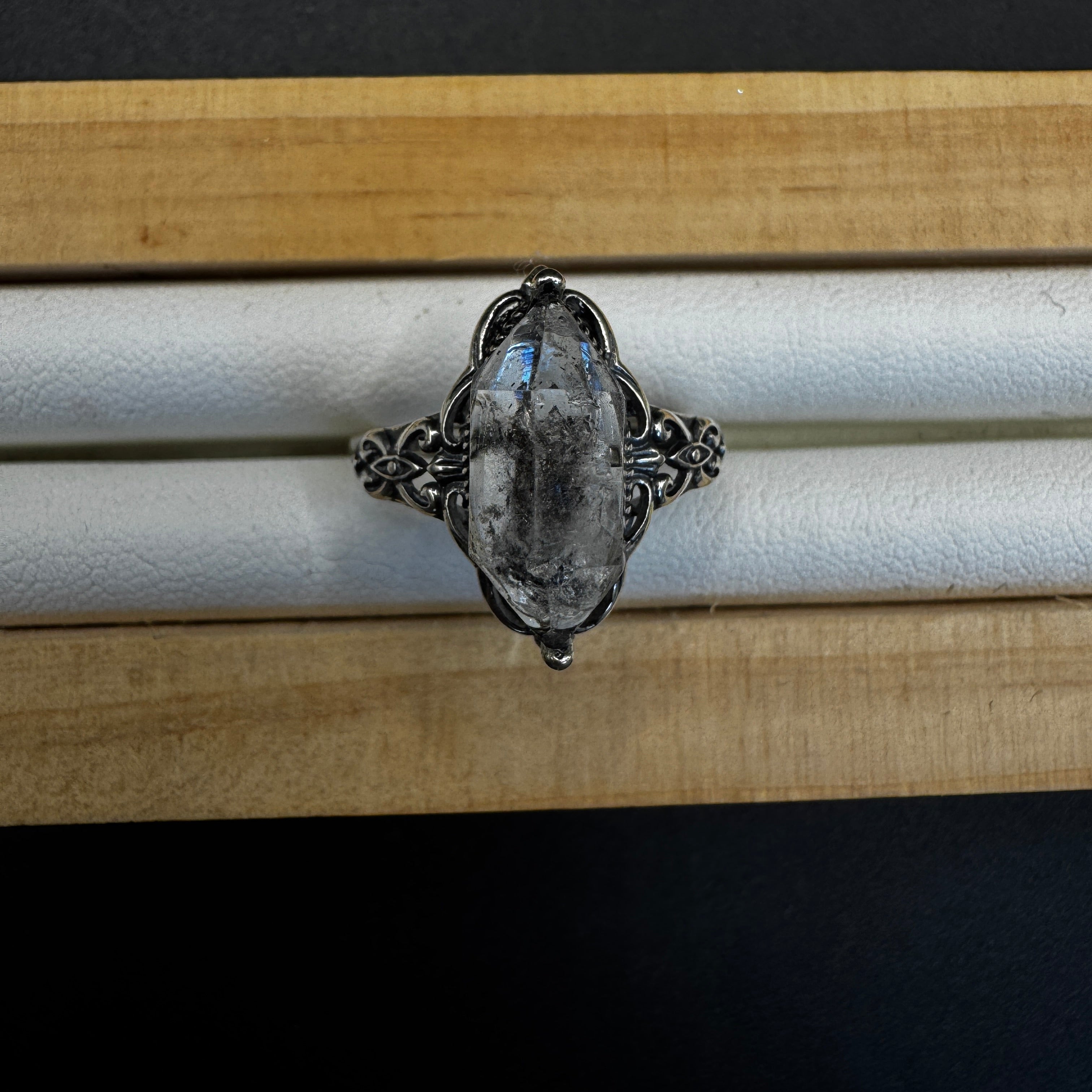 Herkimer Diamond S925 Adjustable Ring