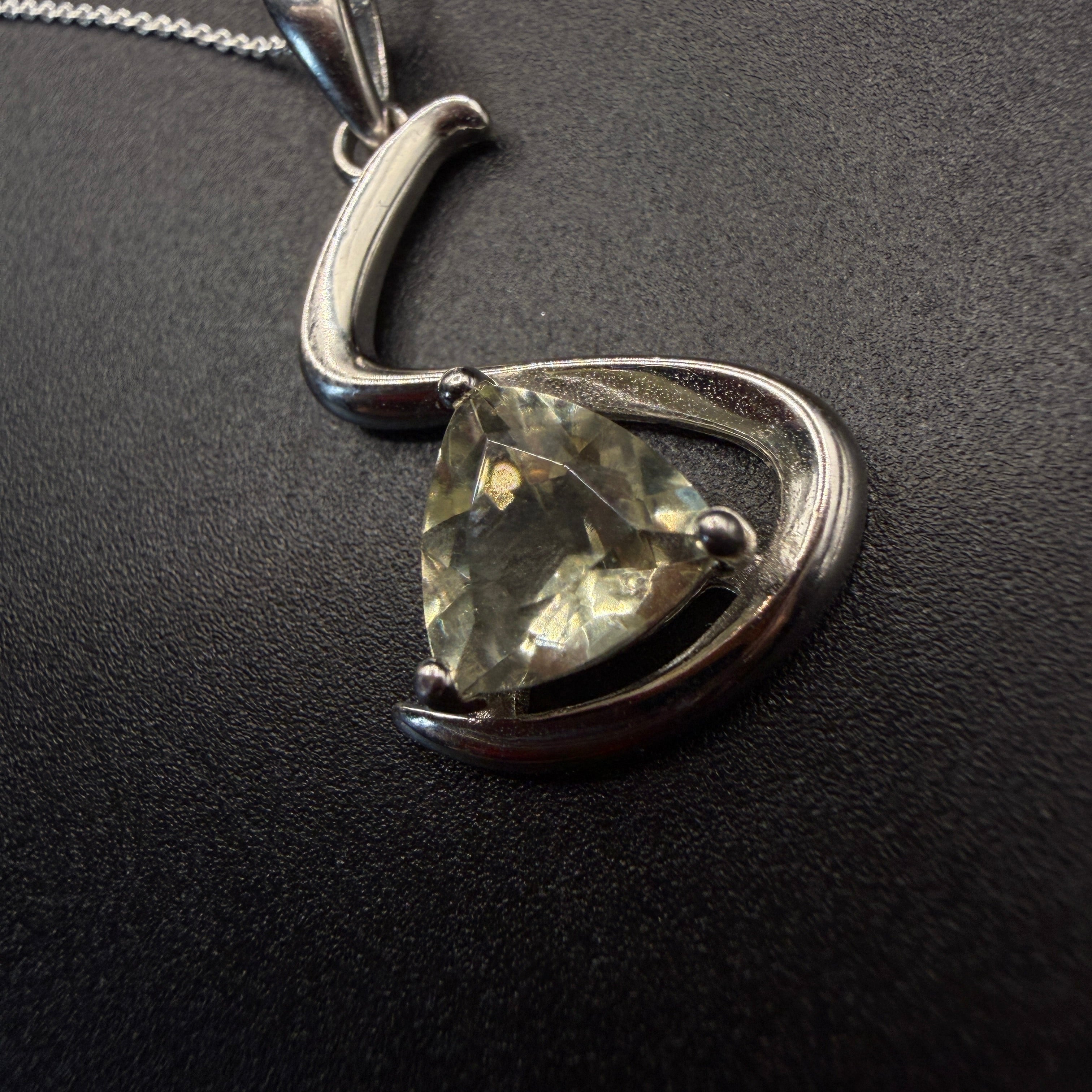 Libyan Desert Glass Swirl S925 Certified Necklace