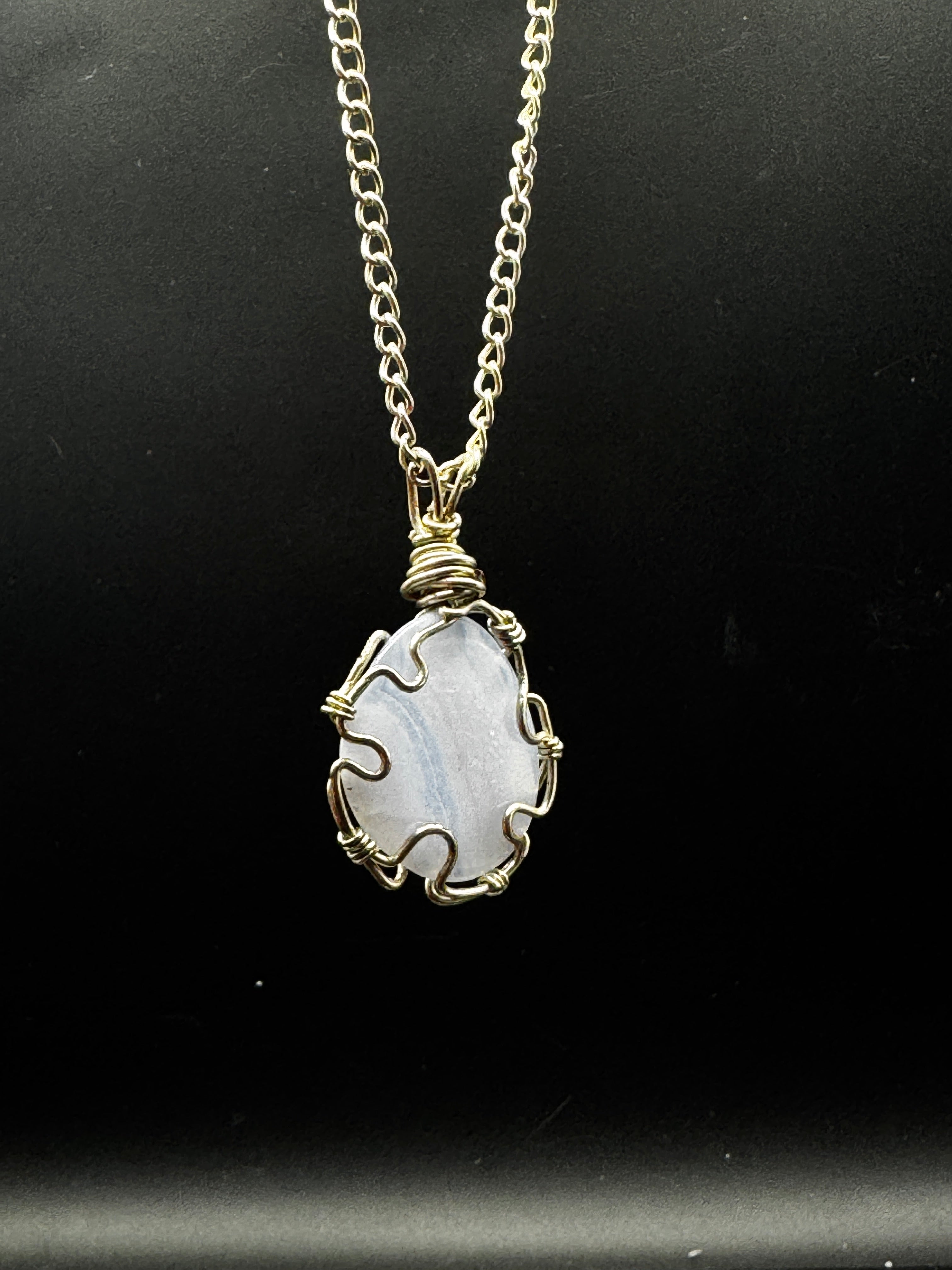 Handmade Blue Lace Agate Necklace