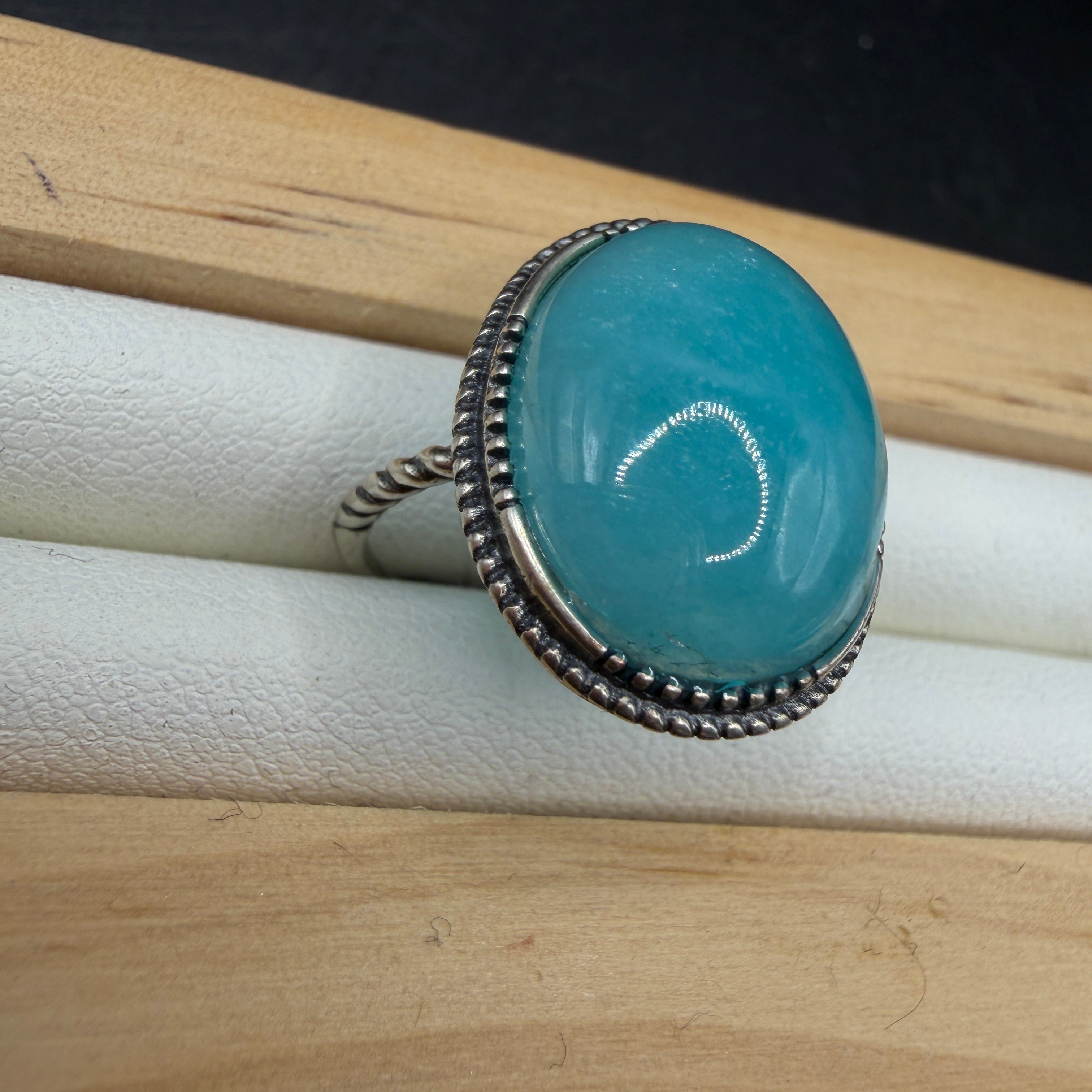 Amazonite S925 Adjustable Ring