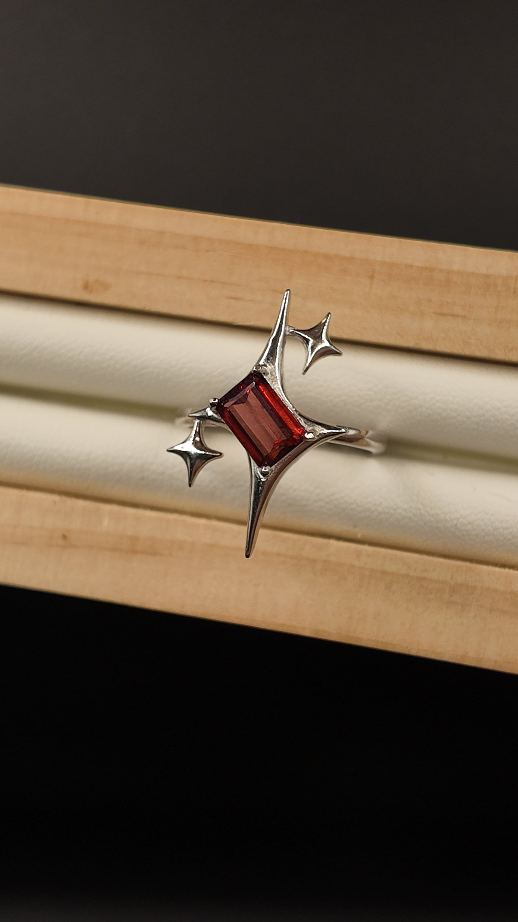 Garnet Signature Star Ring