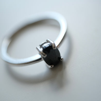 Obsidian S925 Adjustable Ring