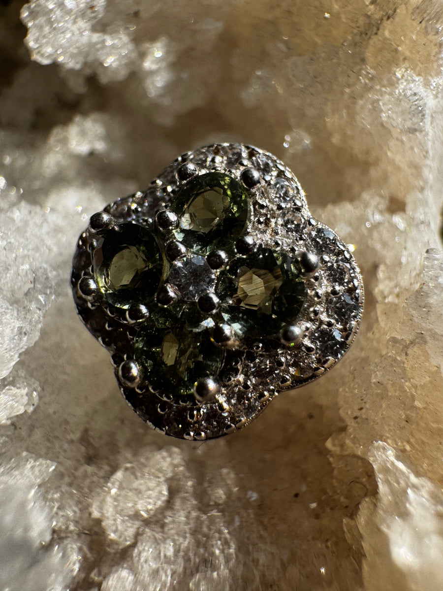 Moldavite Clover Necklace