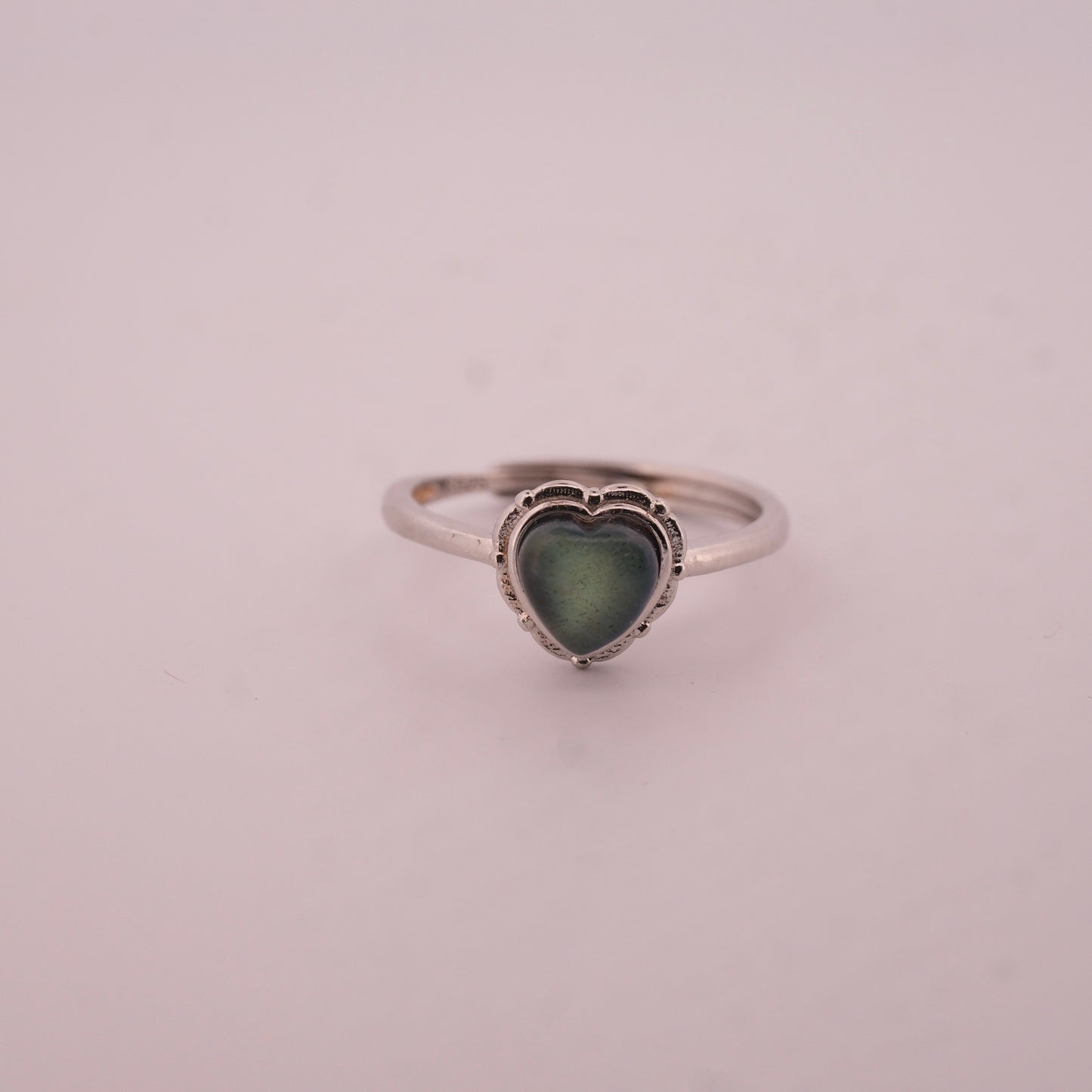 Labradorite Heart S925 Adjustable Ring