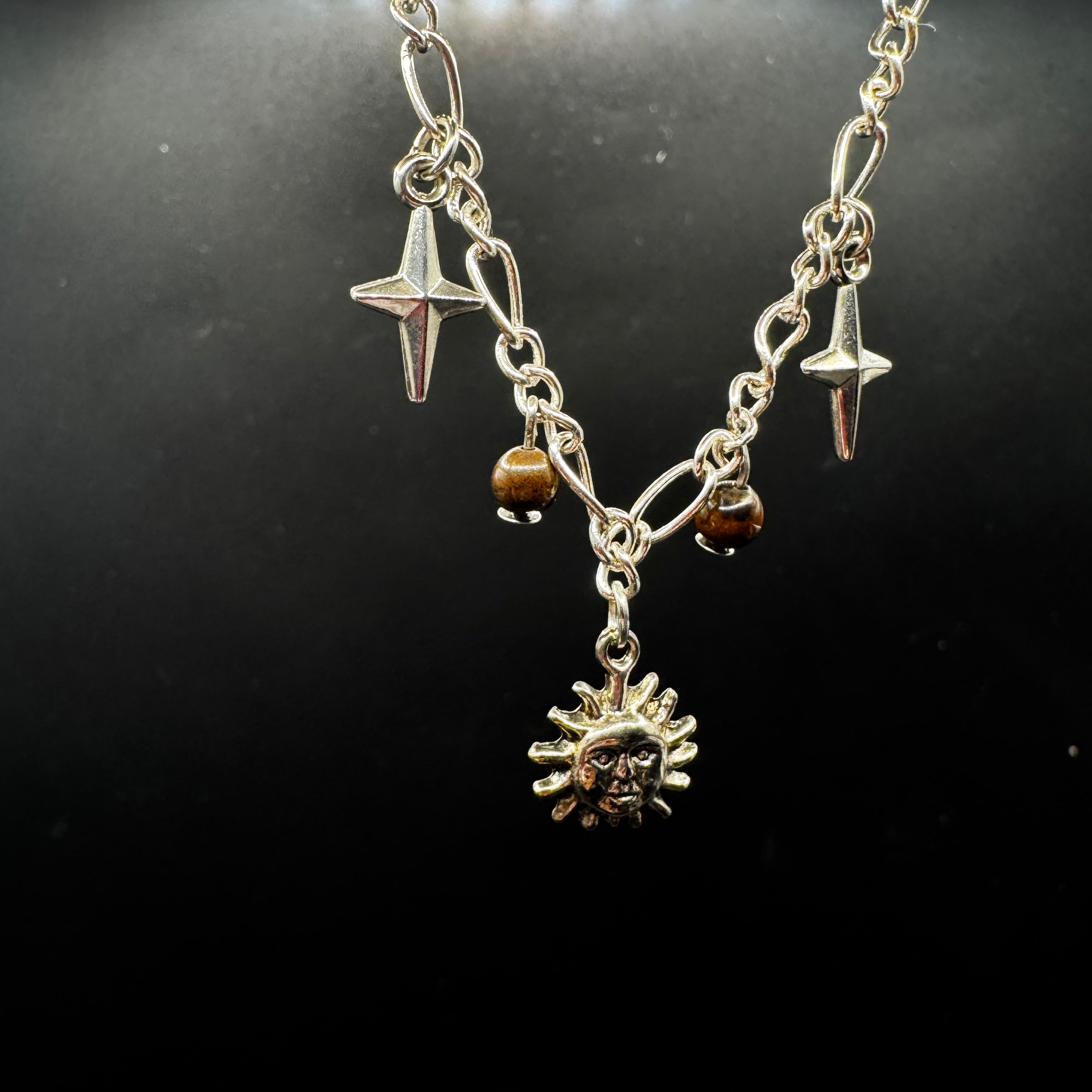 Handmade Sun & Stars Tigers Eye Choker