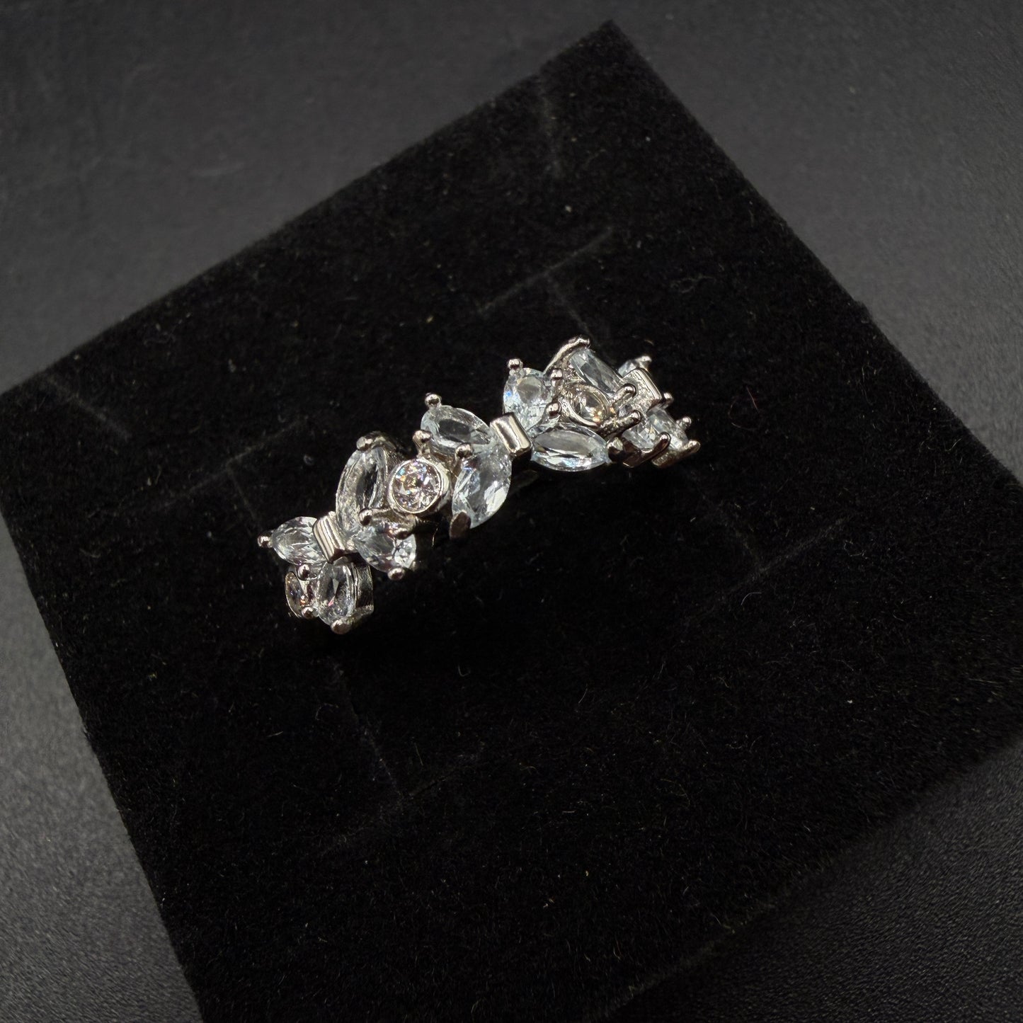 Aquamarine Butterfly S925 Certified Adjustable Ring