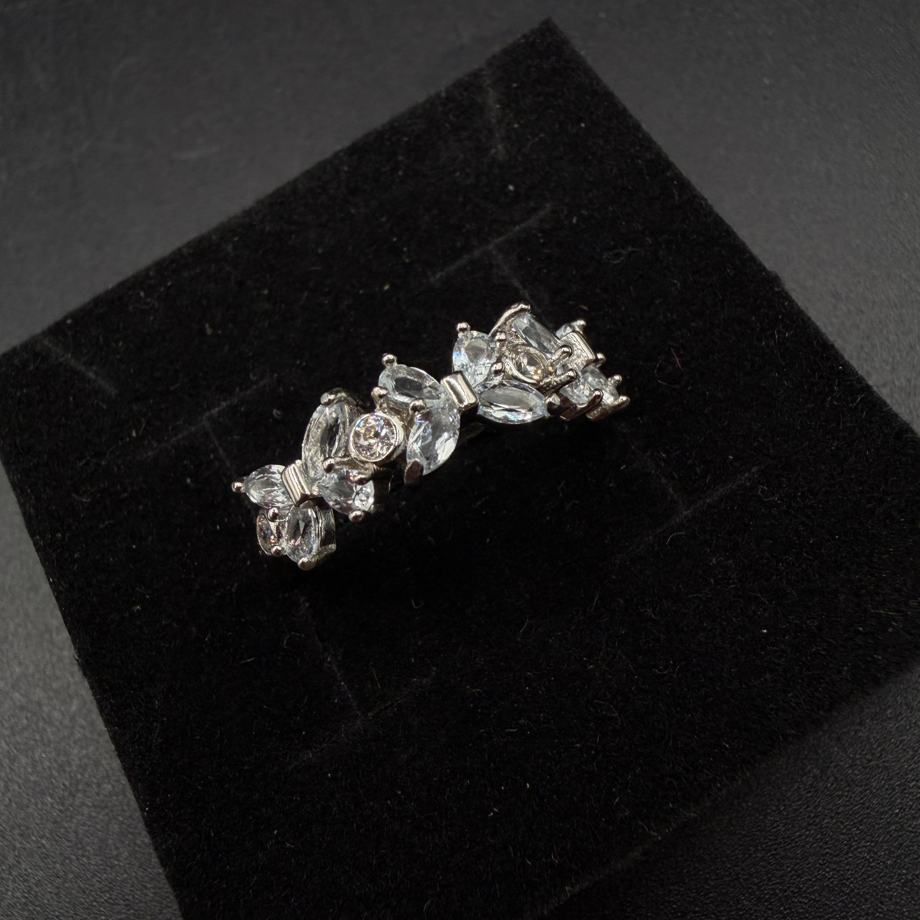 Aquamarine Butterfly S925 Certified Adjustable Ring