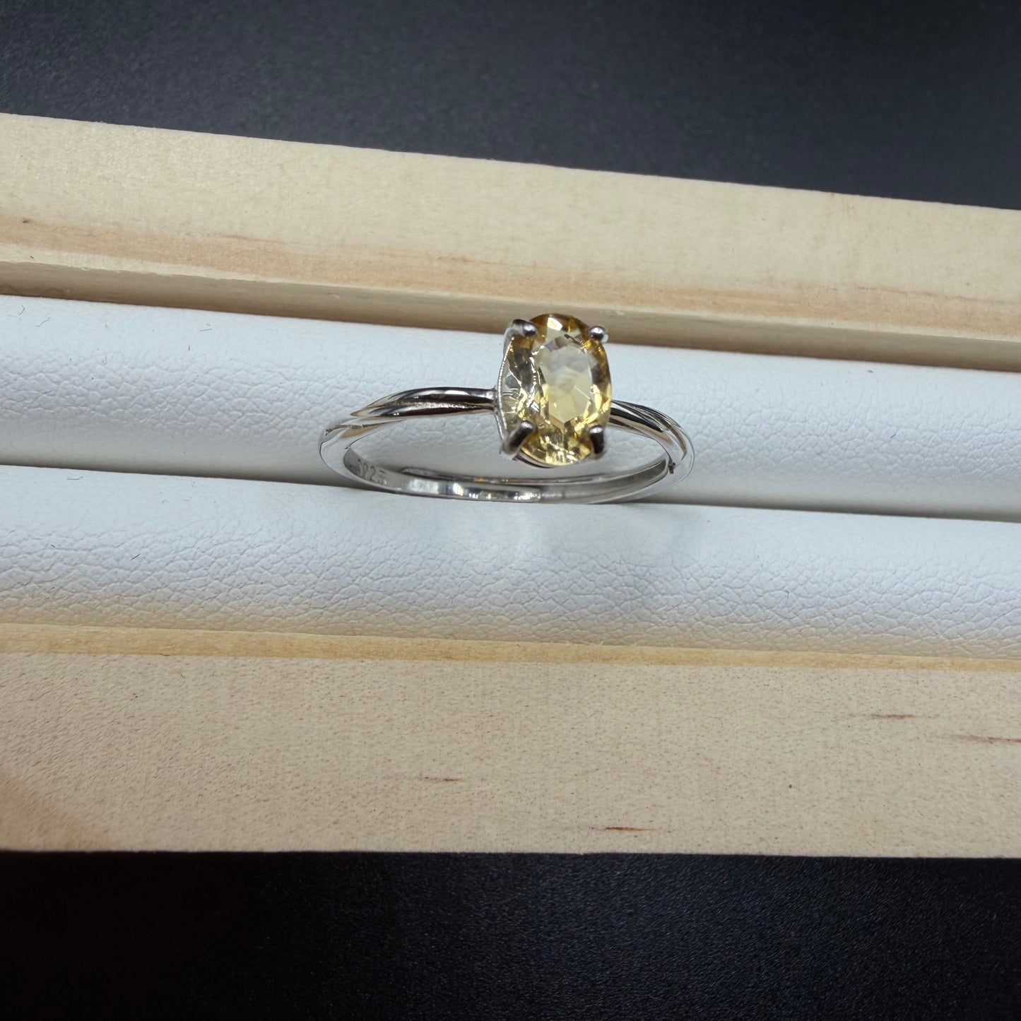 Citrine S925 Adjustable Ring