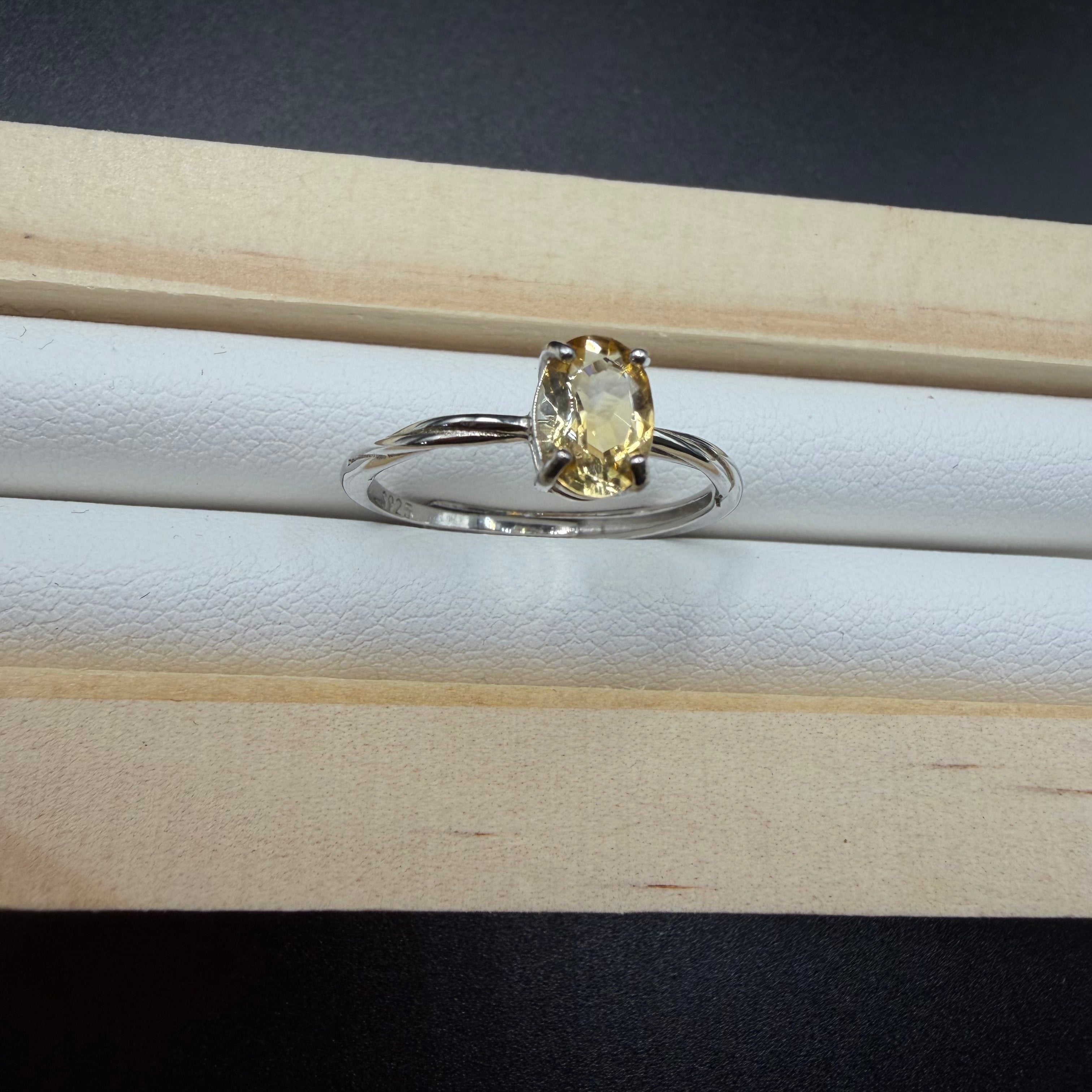 Citrine S925 Adjustable Ring