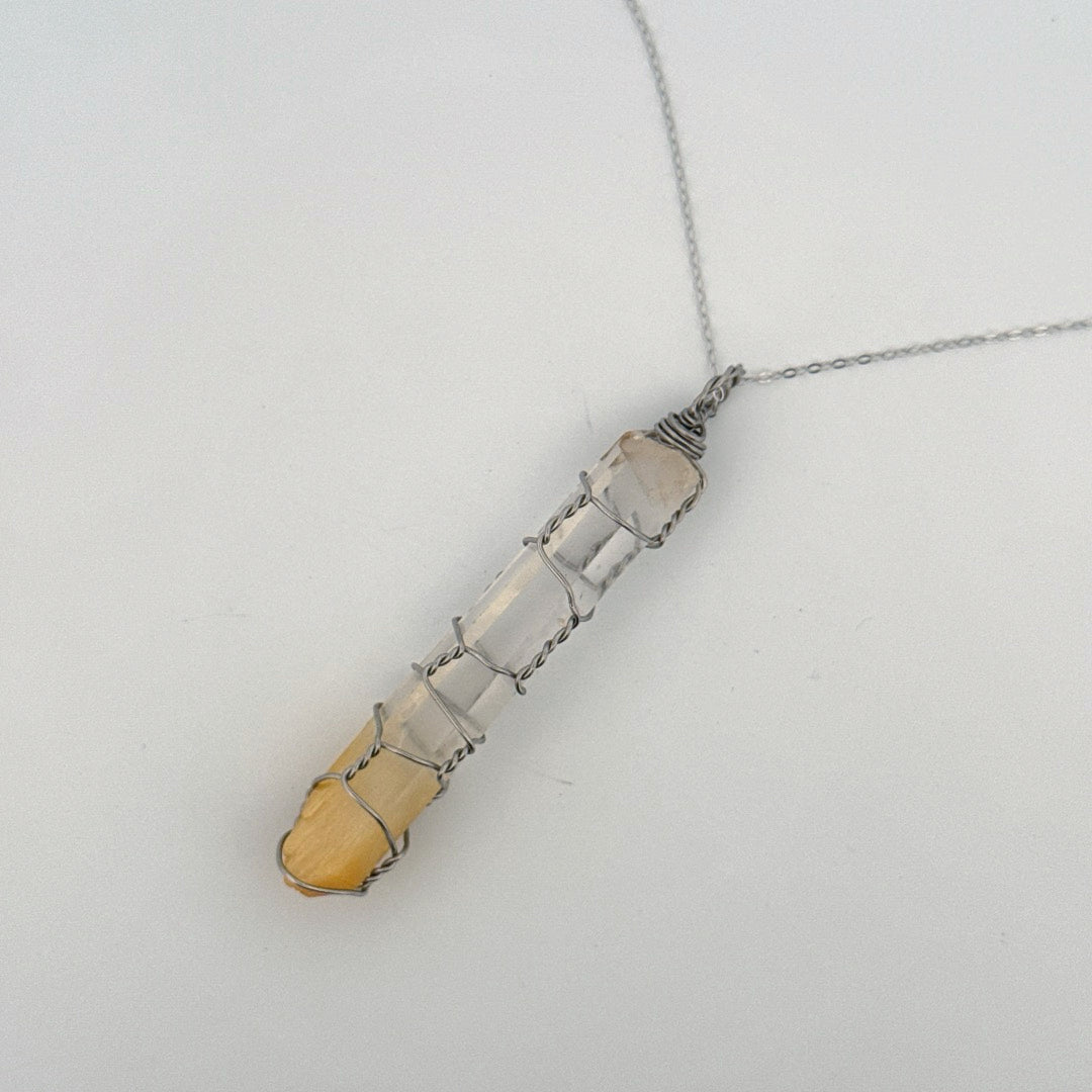 Columbian Mango Quartz Handmade S925 Necklace
