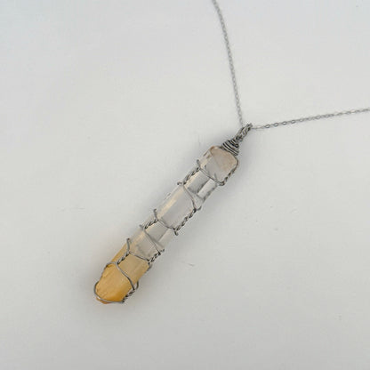 Columbian Mango Quartz Handmade S925 Necklace