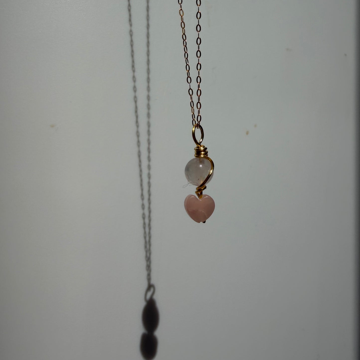 Heart Healing Rose Quartz and Kunzite Handmade Necklace