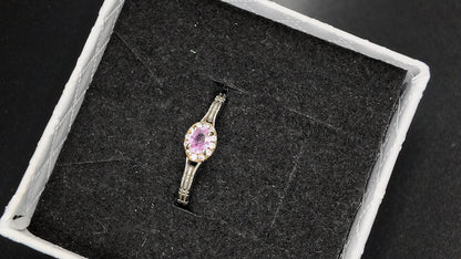 Pink Topaz S925 Adjustable Ring
