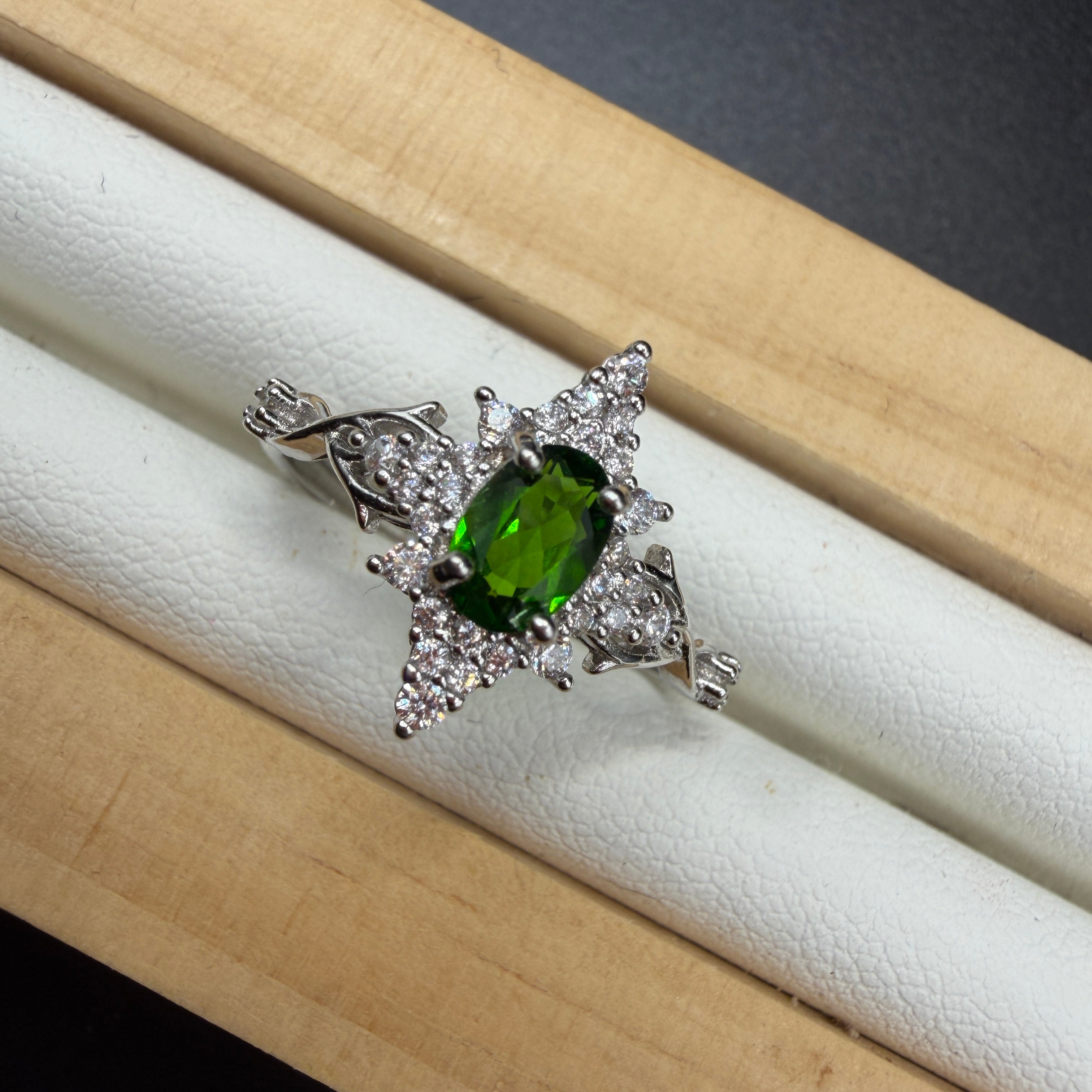 Diopside Star S925 Adjustable Ring