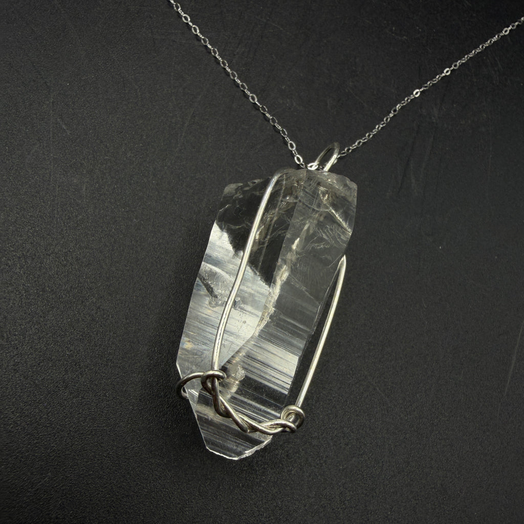 Colombian Lemurian Quartz S925 Handmade Necklace