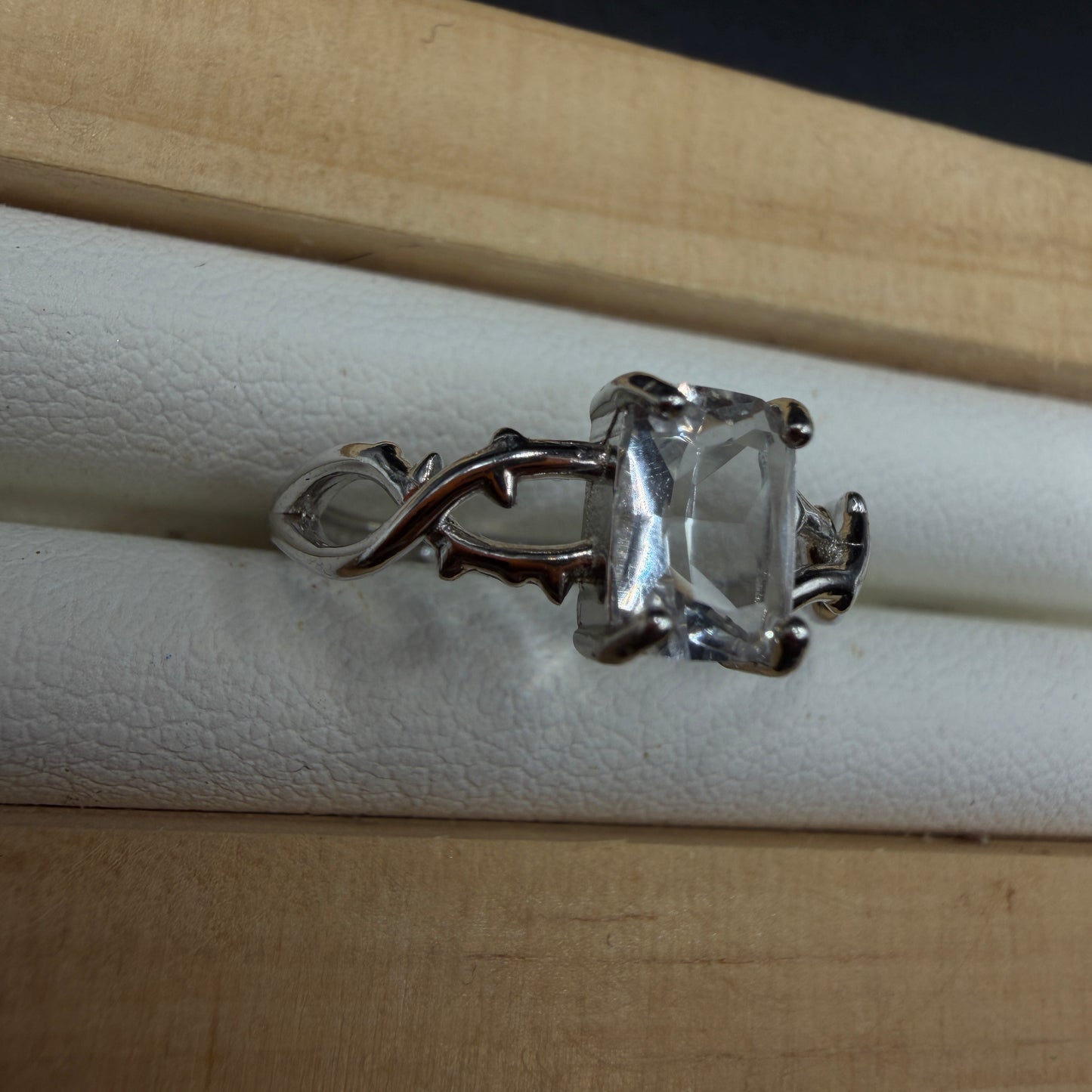 Clear Quartz S925 Adjustable Ring