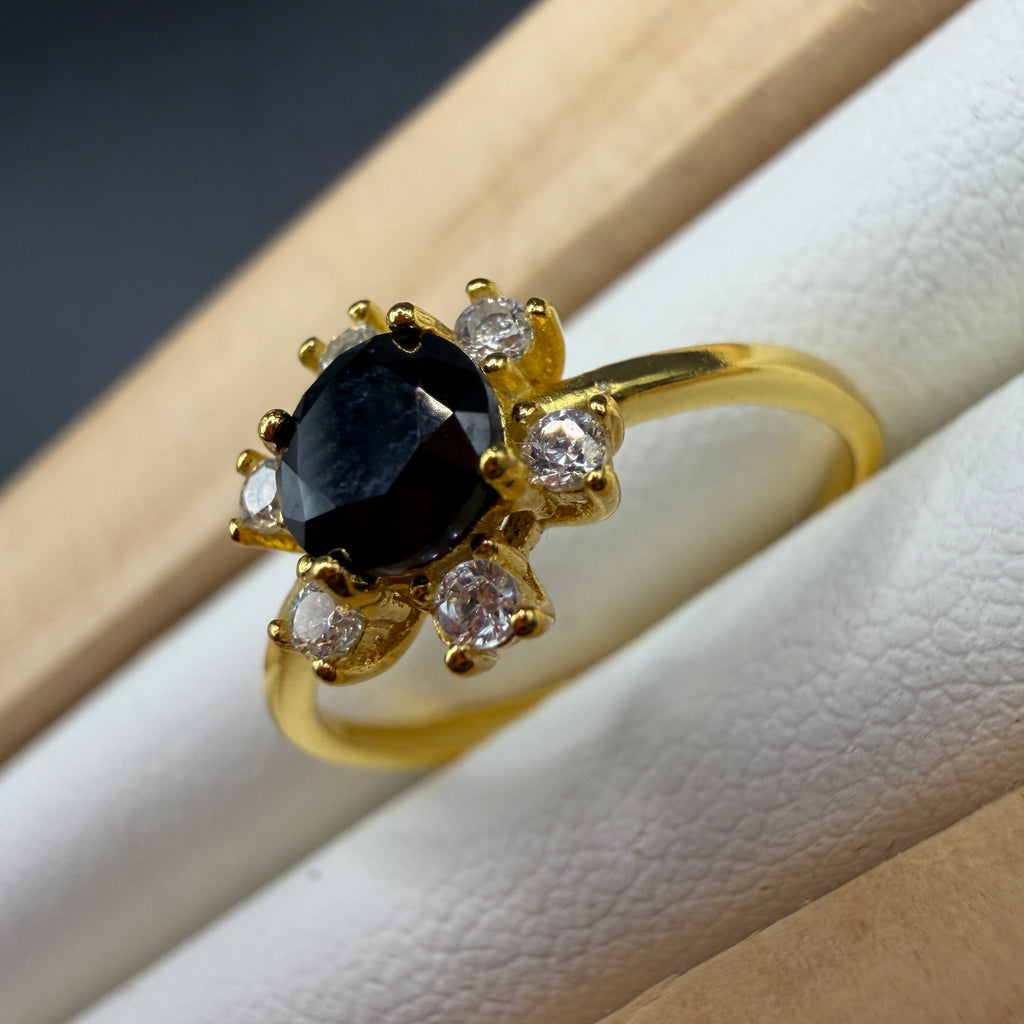 Black Spinel S925 Adjustable Ring