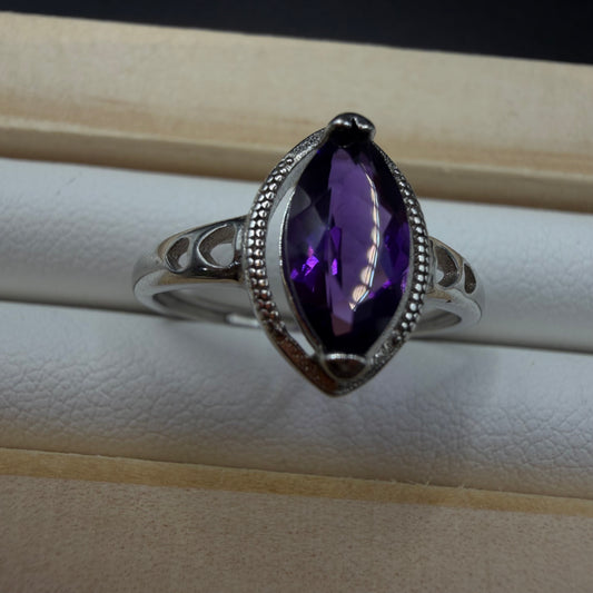 Amethyst S925 Adjustable Ring