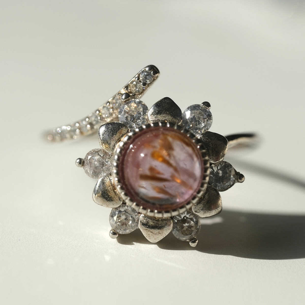 Auralite 23 S925 adjustable flower ring, view 3