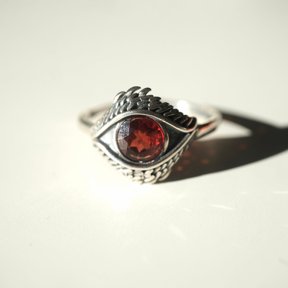 Garnet Evil Eye Ring | Protection, Passion & Strength
