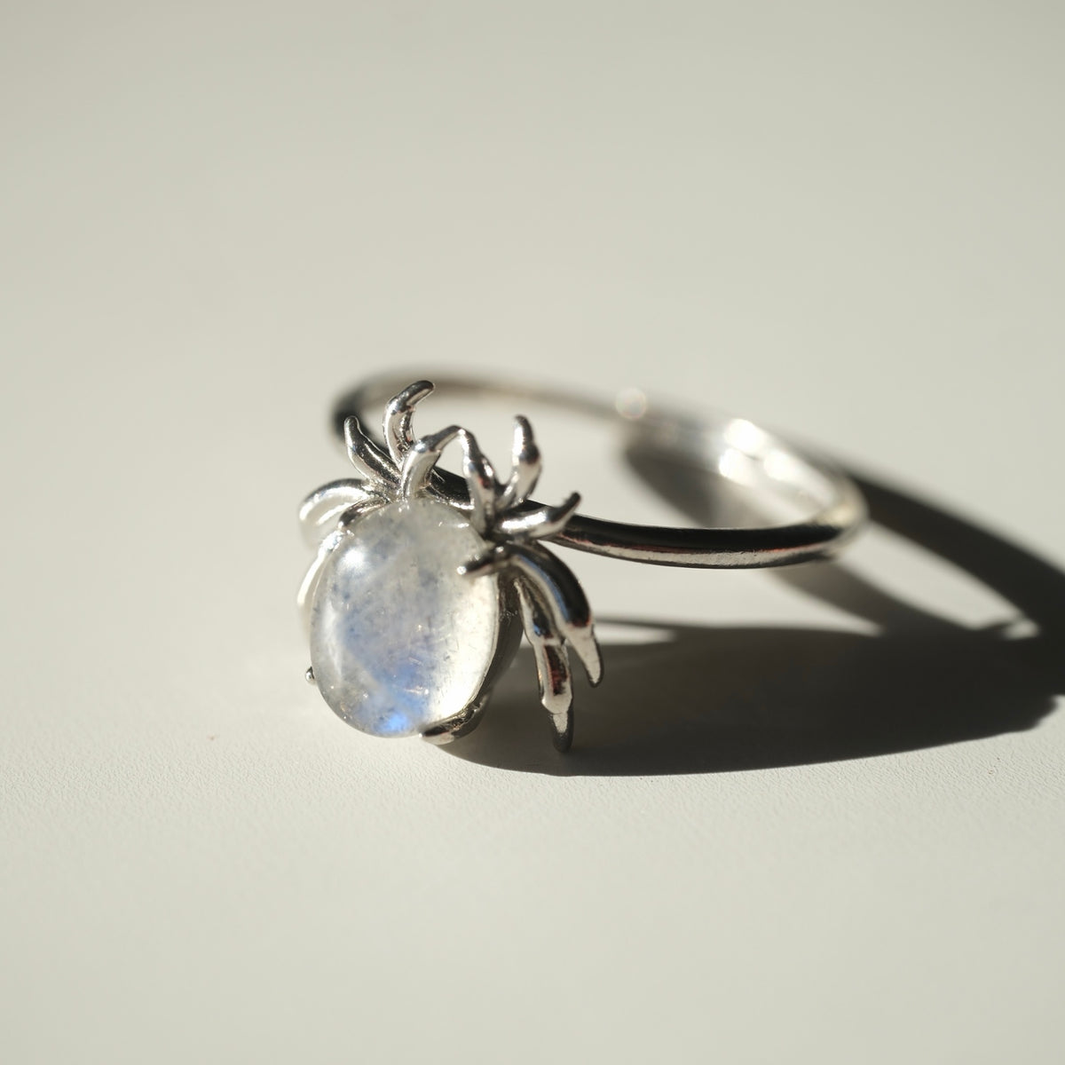 Labradorite Spider Halloween Ring | Protection, Transformation & Intuition