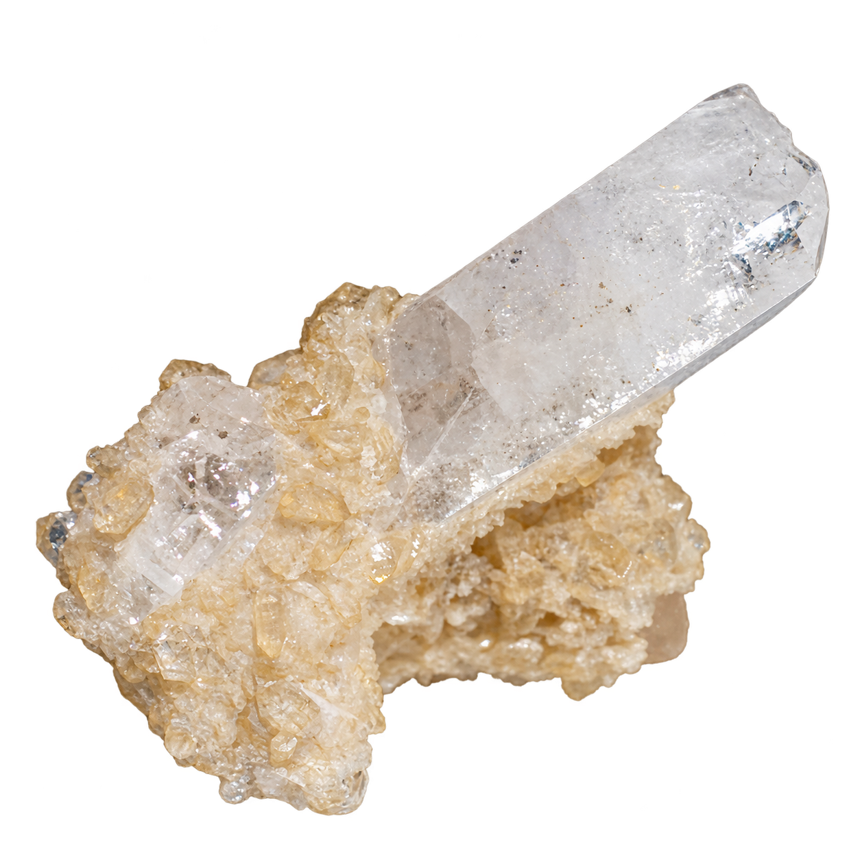 Natural quartz crystal cluster