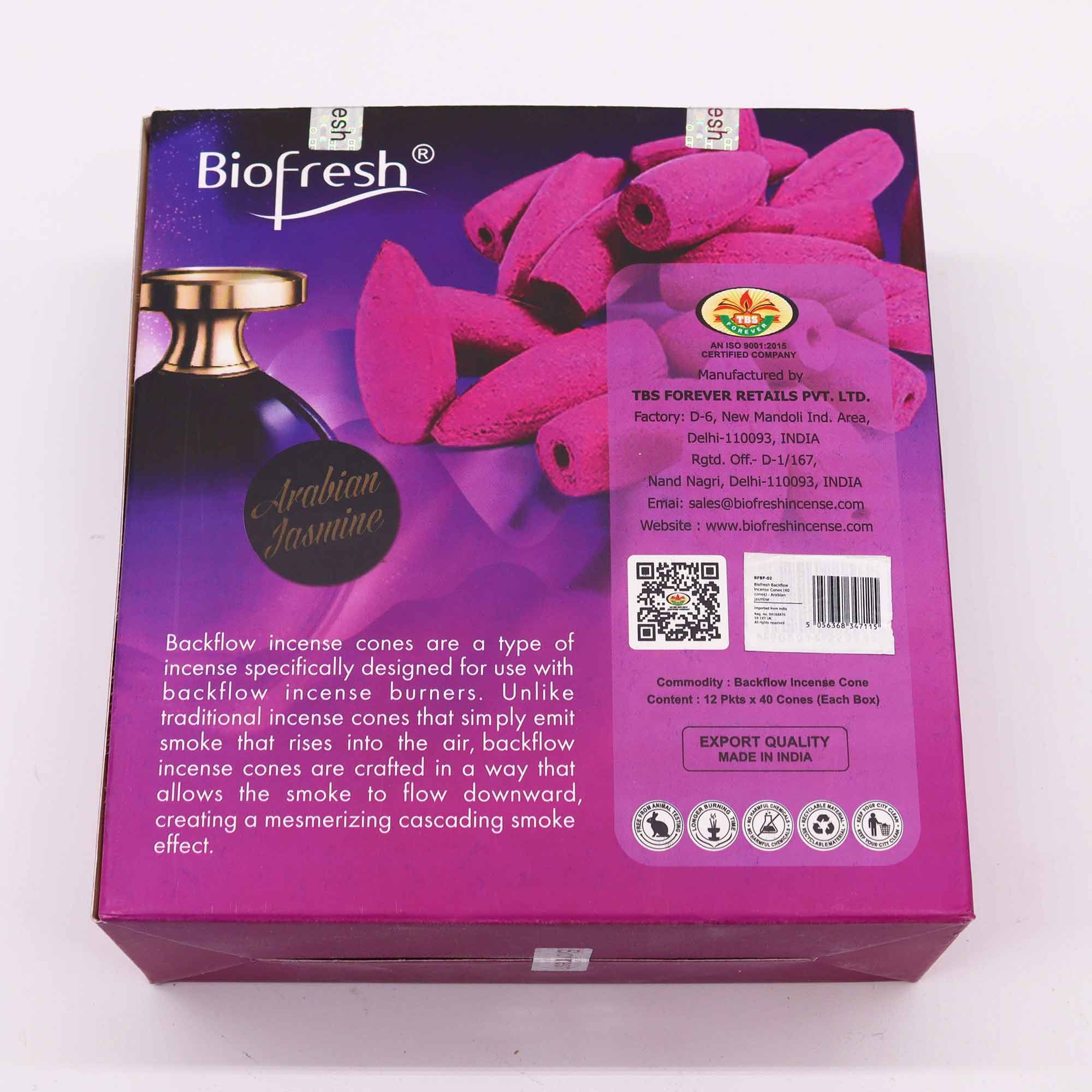 Biofresh Backflow Incense Cones - Arabian Jasmine