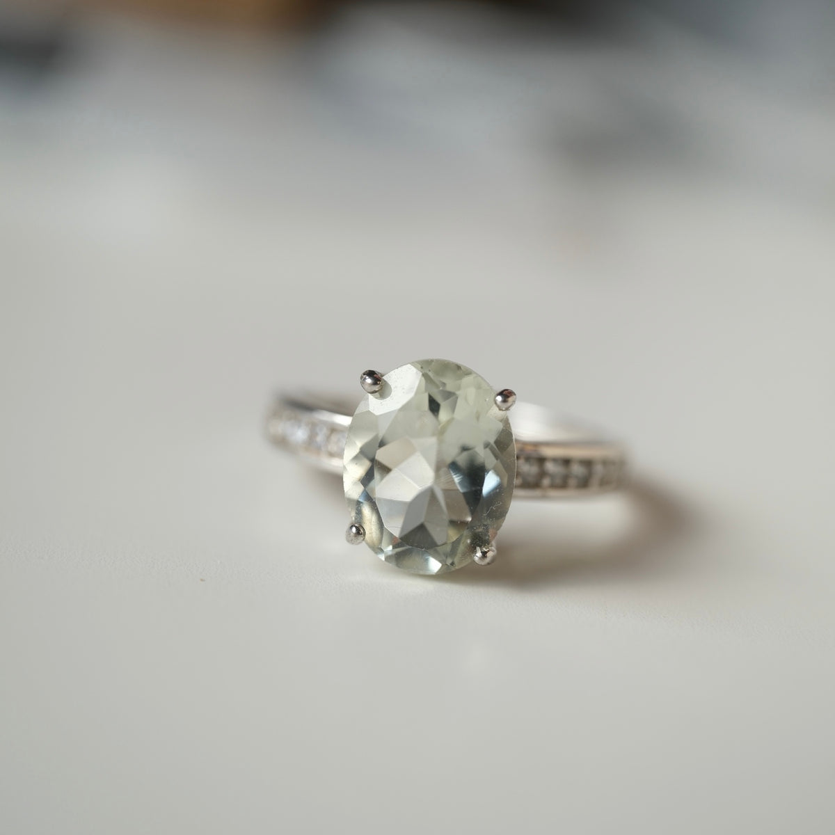 Green Quartz S925 adjustable ring, view 8