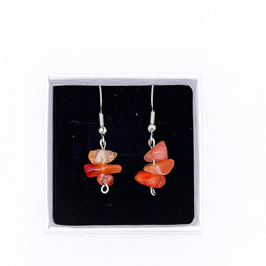 Carnelian Chip Drop Earrings