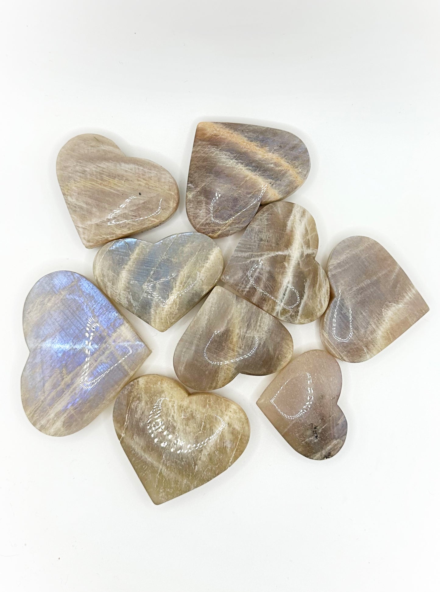 Blue Moonstone Hearts